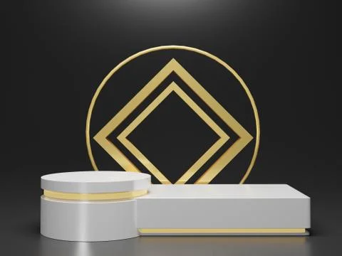 3d abstract minimal geometric forms. Glossy luxury podium for your design. Stock Illustration
