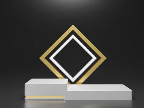 3d abstract minimal geometric forms. Glossy luxury podium for your design. Pa Stock Illustration