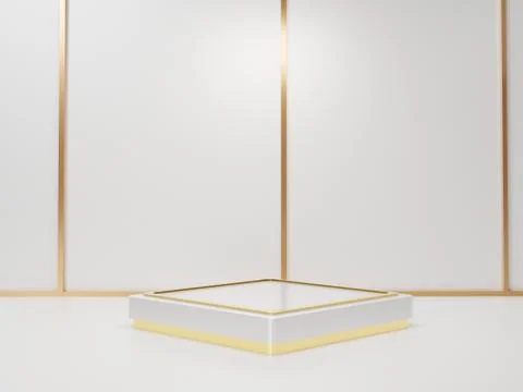 3d abstract minimal geometric forms. Glossy luxury podium for your design. Stock Illustration