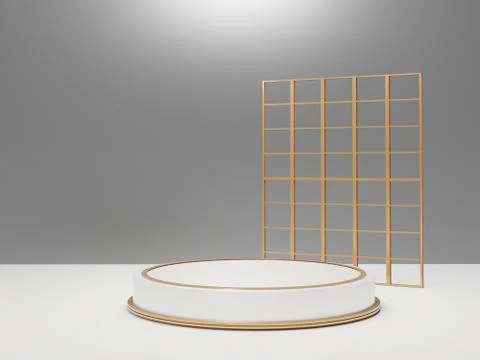 3d abstract minimal geometric forms. Glossy luxury podium for your design. Stock Illustration