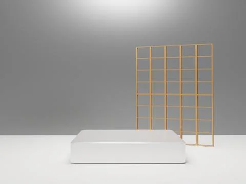 3d abstract minimal geometric forms. Glossy luxury podium for your design. Pa Stock Illustration