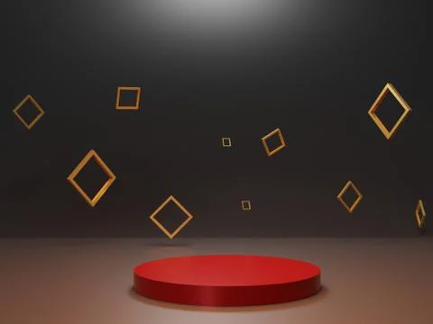 3d abstract minimal geometric forms. Glossy luxury podium for your design. Stock Illustration