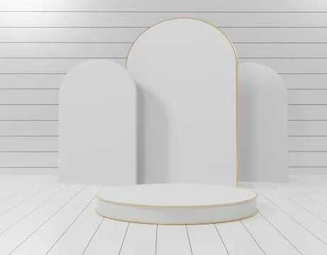 3d abstract minimal geometric forms. Glossy luxury podium for your design. Stock Illustration