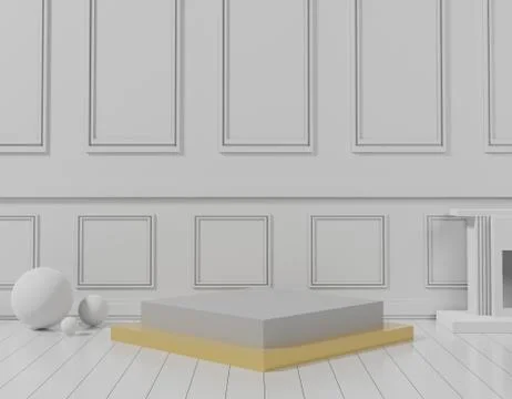 3d abstract minimal geometric forms. Glossy luxury podium for your design. Stock Illustration