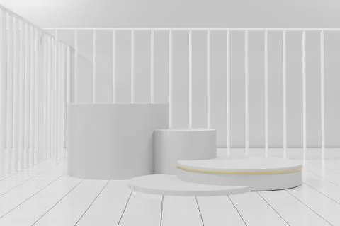 3d abstract minimal geometric forms. Glossy luxury podium for your design. Stock Illustration