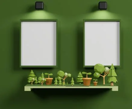 3d abstract minimal geometric forms. Minimal White frame for mock up decorate Stock Illustration