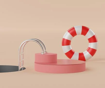 3d abstract minimalist geometric forms. Pastel luxury podium display for yo.. 스톡 사진
