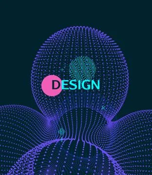 3D abstract molecular structure. Technology style for science, education. Stock Illustration