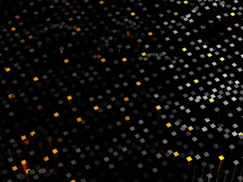3d abstract mosaic structure. Black and gold futuristic background Stock Illustration