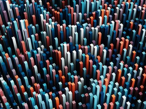 3d abstract mosaic structure. Trendy futuristic background Stock Illustration