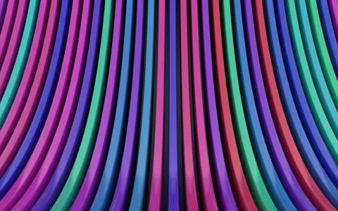 3d abstract multi-colored stripes, panels Stock Illustration