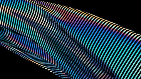 3D Abstract Multicolor Metallic Reflection wave. Ribbon Bright Textile, 3d re Stock Illustration