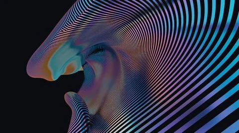 3D Abstract Multicolor Metallic Reflection wave. Ribbon Bright Textile, 3d re Stock Illustration