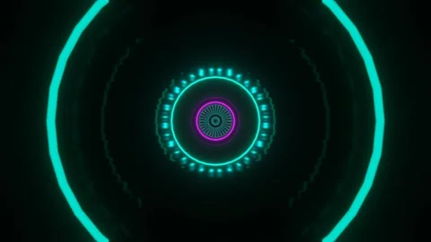 3d abstract multicolored pulsating circles Stock Footage 206825479