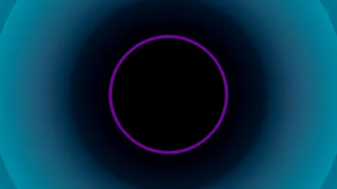 3d abstract multicolored pulsating circles Stock Footage 206825547