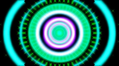 3d abstract multicolored pulsating circles Stock Footage 206825610