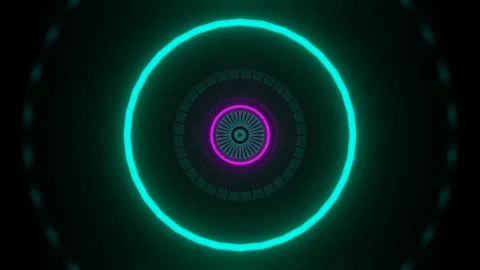 3d abstract multicolored pulsating circles Stock Footage 216936525