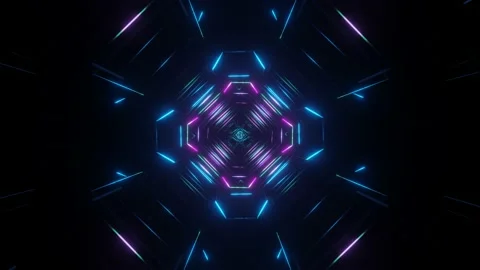 3d abstract neon creative background. Speed of light concept Hyper jump. 스톡 동영상 194714426