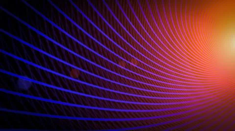 3d abstract neon data background. Colored glowing energy lines, spheres and Stock Illustration