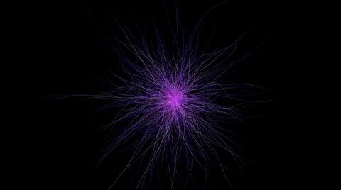 3d abstract neon data background. Colored glowing energy lines, spheres and Stock Illustration