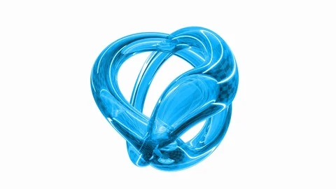 3d abstract object rotating like liquid form. 4k seamless loop animation footage Video stock 110724166