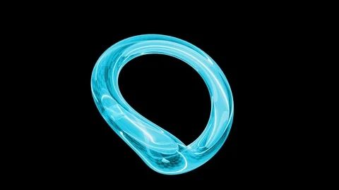3d abstract object rotating like liquid form. 4k seamless loop animation footage Video stock 110758085