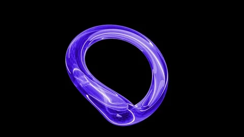 3d abstract object rotating like liquid form. 4k seamless loop animation footage Video stock 110758209