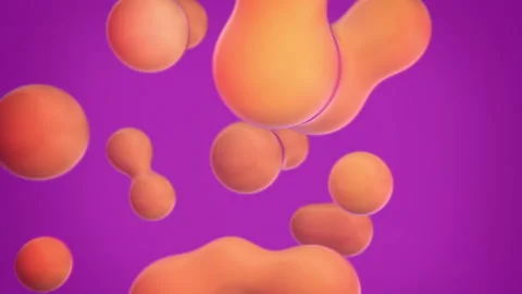 3d Abstract Orange Metaballs Background Stock Footage 131852001