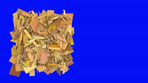 3d abstract orange spiked shape on blue Stock Footage 35154363