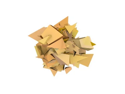 3d abstract orange spiked shape on white Stock Footage 35337923