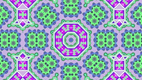 3d abstract ornate decorative background. Hypnotic trendy kaleidoscope. Stock Footage 120607950