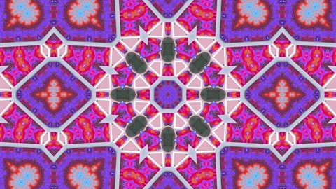 3d abstract ornate decorative background. Hypnotic trendy kaleidoscope. Stock Footage 120608047