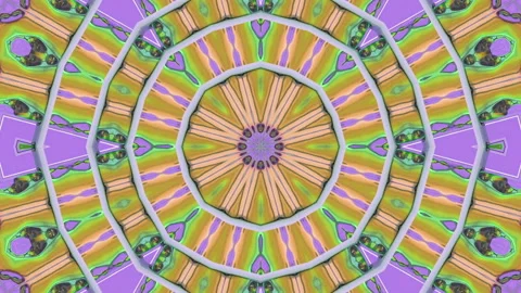 3d abstract ornate decorative background. Hypnotic trendy kaleidoscope. Stock Footage 120638364