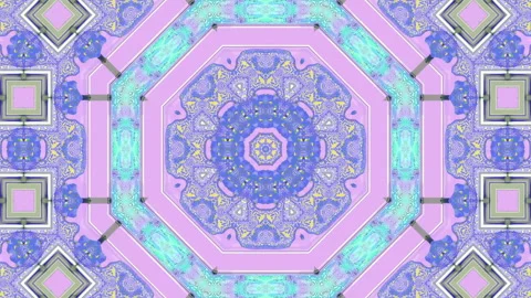 3d abstract ornate decorative background. Hypnotic trendy kaleidoscope. Stock Footage 120699232