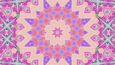3d abstract ornate decorative background. Hypnotic trendy kaleidoscope. Stock Footage 120699361