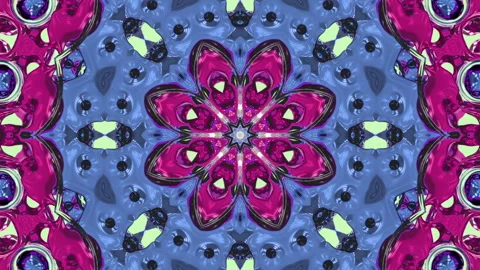 3d abstract ornate decorative background. Hypnotic trendy kaleidoscope. Stock Footage 121372804