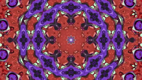 3d abstract ornate decorative background. Hypnotic trendy kaleidoscope. Stock Footage 121373058