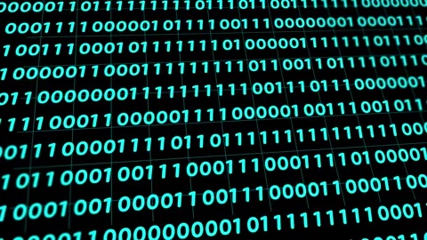 3D abstract particle binary pattern digital technology blue Stock Footage 241569896