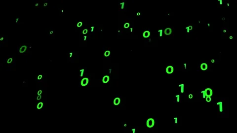 3D abstract particle binary pattern digital technology green Stock Footage 241569909