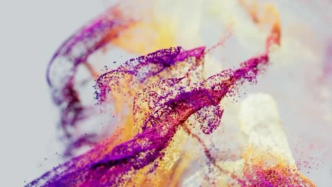3D Abstract Particle Slow Motion Flow with Gradient Colors Stock Footage 308899272