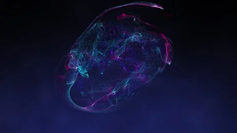 3D Abstract particle vortex design. Digital light particle water vortex backg Stock Footage 168781660