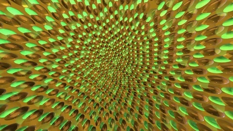 3D Abstract Pattern Orange and Green Scales Loop Stock Footage 83865124