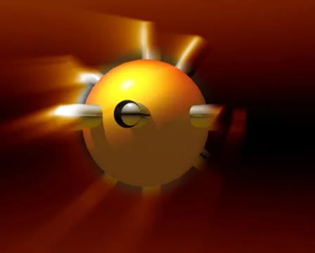 3D Abstract Pierced Orange Loop Stock Footage 8945224