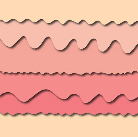 3D abstract pink background and paper cut shapes. Vector design layout for bu Illustrazione stock