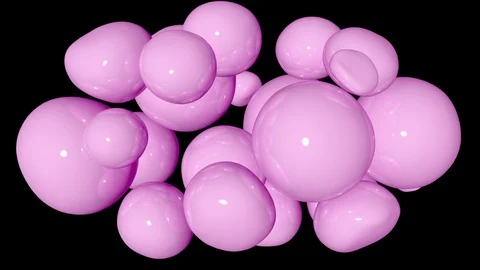3D abstract pink bouncy bubble background with rotation and random movements Stock Footage 109797888
