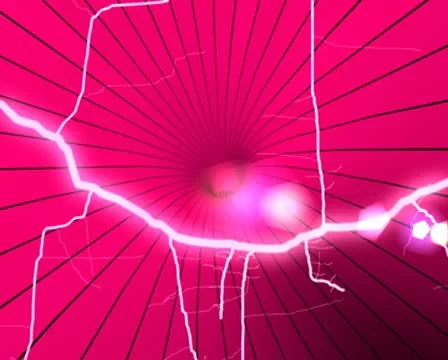 3D Abstract Pink Lightning Tunnel Loop Video stock 8945050