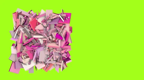 3d abstract pink red spiked shape on green Stock Footage 35153812
