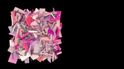 3d abstract pink red spiked shape on black Stock Footage 35154295