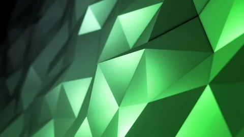 3D Abstract Polygonal Green Looping Motion Background Stock Footage 97478308