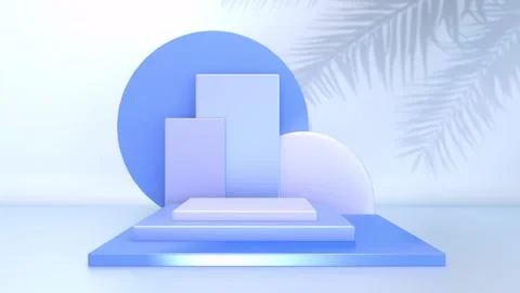 3D abstract presentation product mockup podium pedestal display. Soft palm .. Stockbeeldmateriaal 317645267